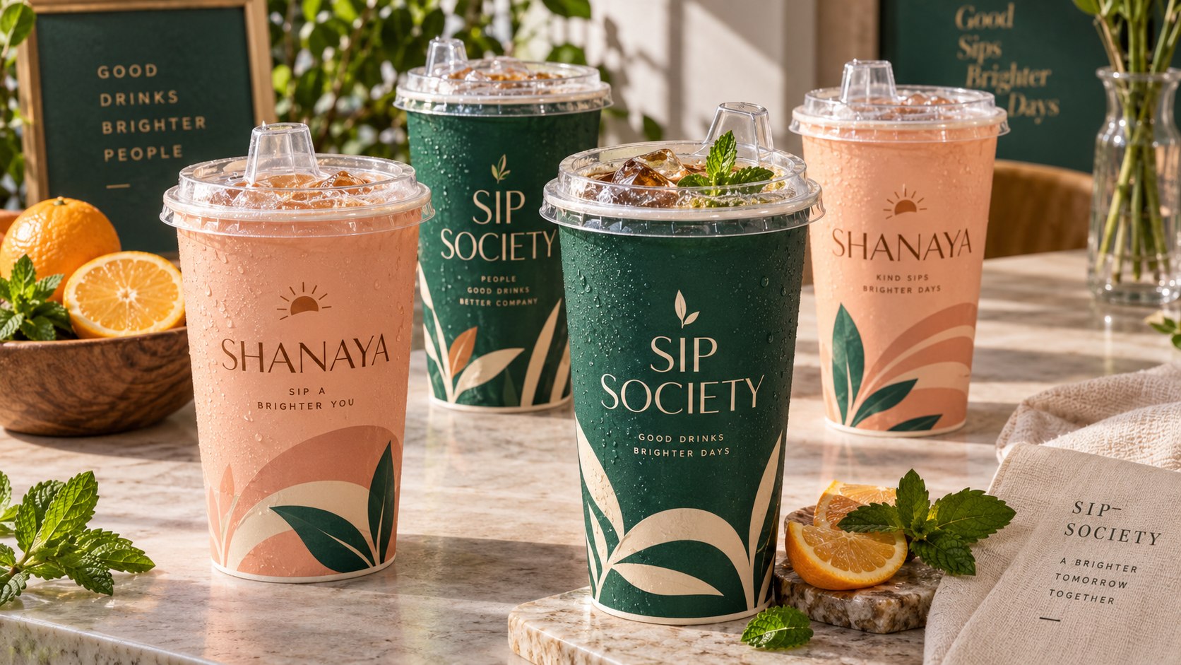 Paper sipper glasses and branded sipper cups